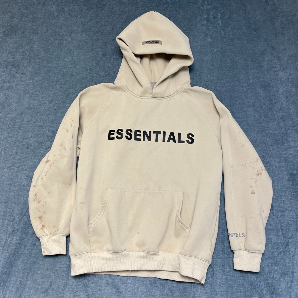 Essentials The Big Dipper Hoodie Mens L Beige Logo Fleece Lined Raglan Sleeve